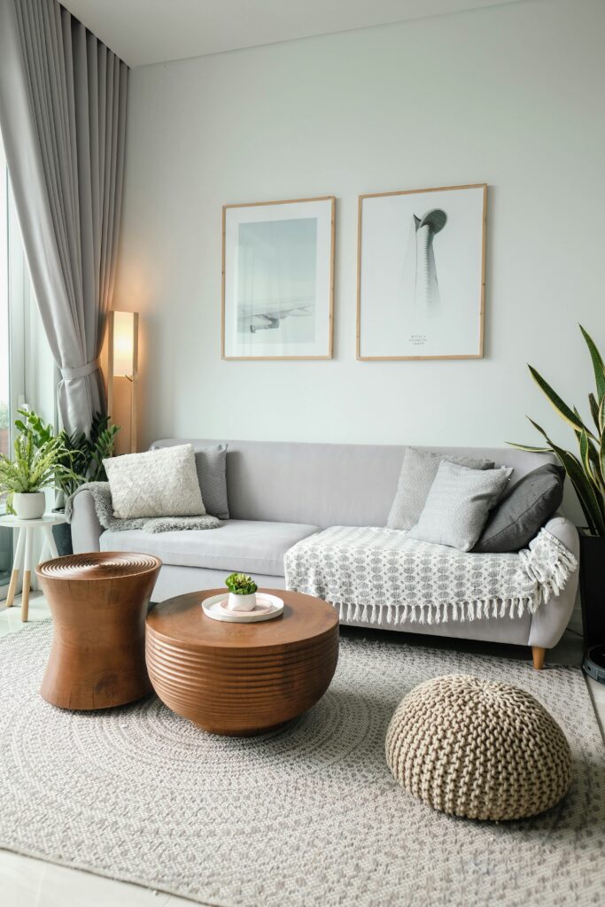 Modern apartment living room interior design in Bangalore